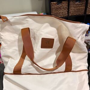 White and Brown Tote